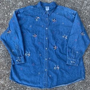 Vintage mickey mouse denim button